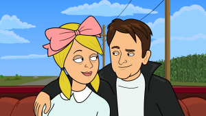 Michael J. Fox and Wanda in Convertible